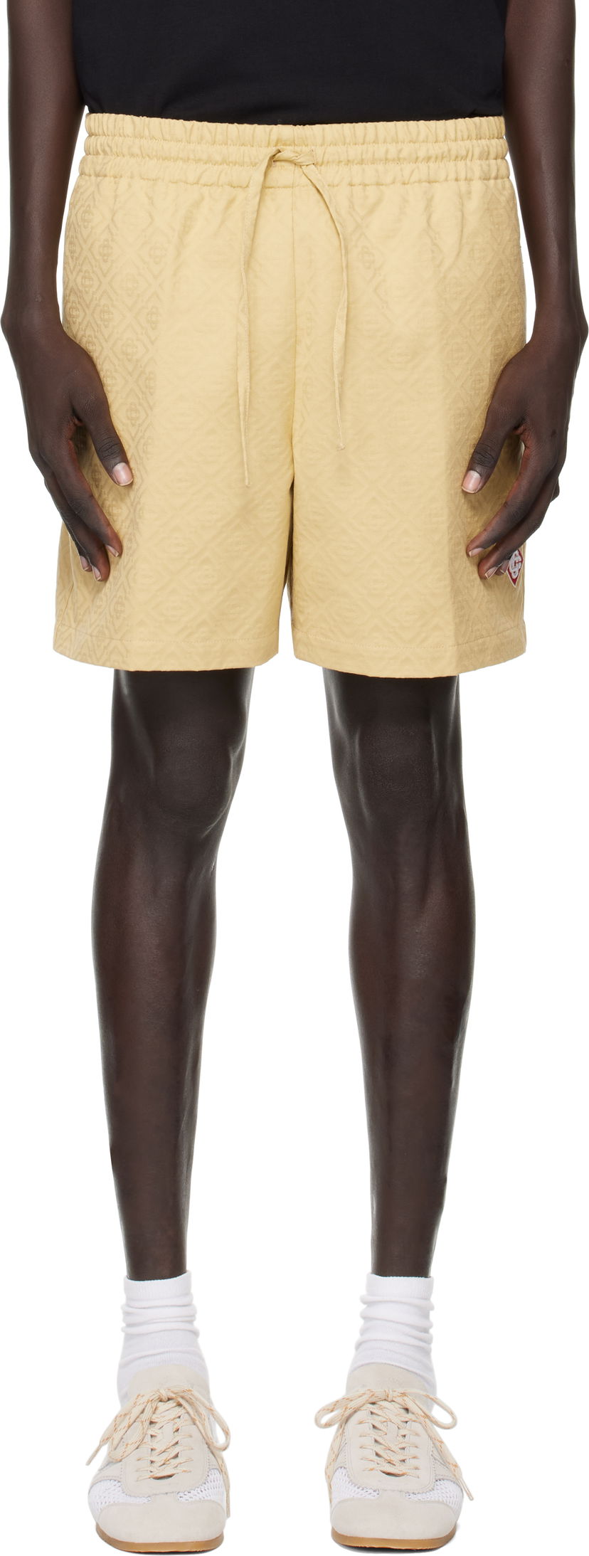 Шорти Casablanca Casablanca Monogram Jacquard Shorts Жовтий | MPF25-TR-287-01