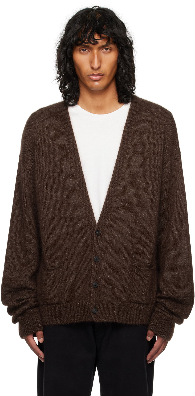 Cветр The Row Howser Knit Cardigan Коричневий | 516-Y872