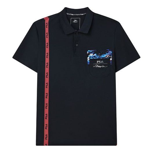 Сорочка поло FILA 3.1 Phillip Lim Crossover Print Short Sleeve Polo чорний | F11M126104F-NV, 0