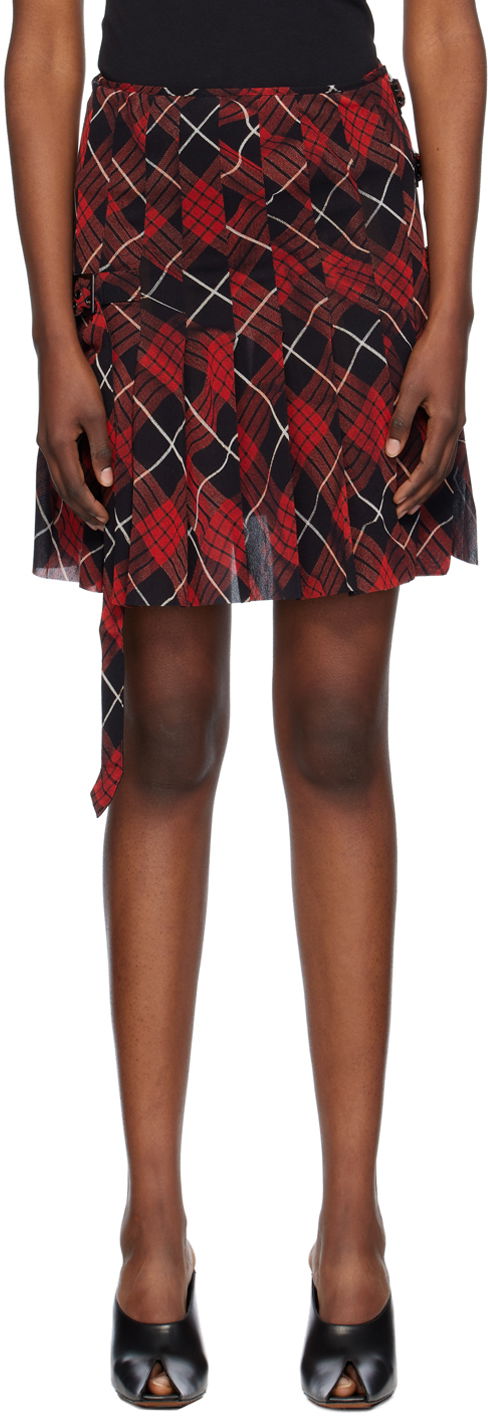 Спідниця Jean Paul Gaultier Distorted Tartan Skirt Червоний | 24/31-F-JU105-T568-300001
