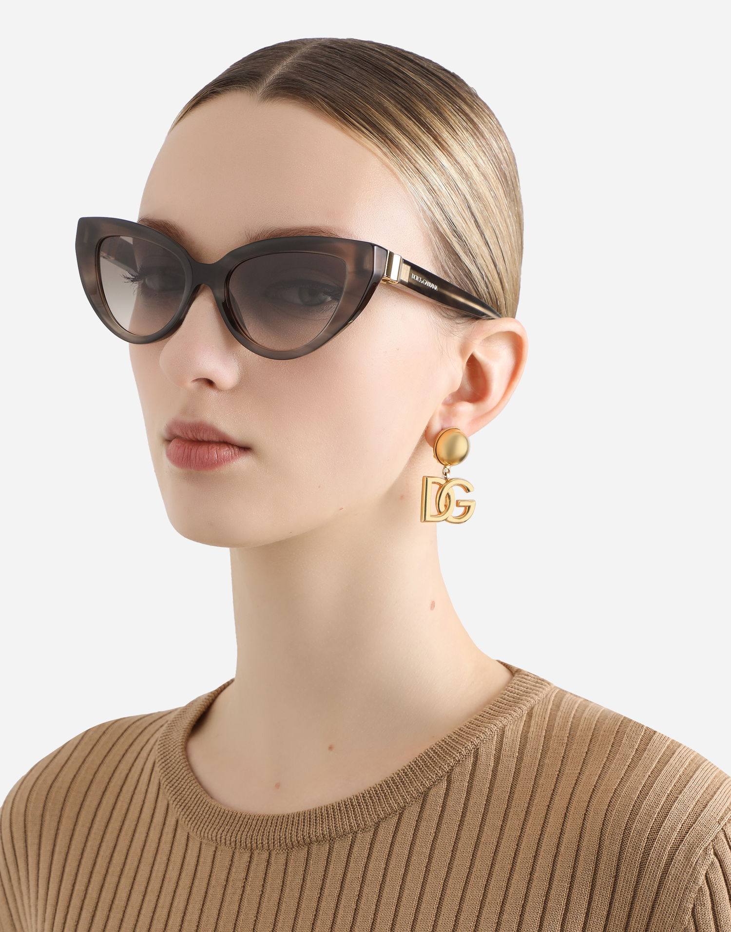 Сонцезахисні окуляри Dolce & Gabbana Dolce & Gabbana DG Hinge Cat-Eye Sunglasses Сірий | VG4497VP93B9V000, 1