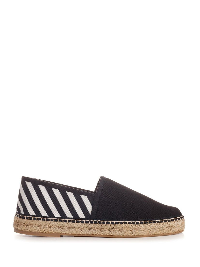 Кросівки та взуття Off-White Diagonal Striped Canvas Espadrilles чорний | OMIB002S21FAB0011001