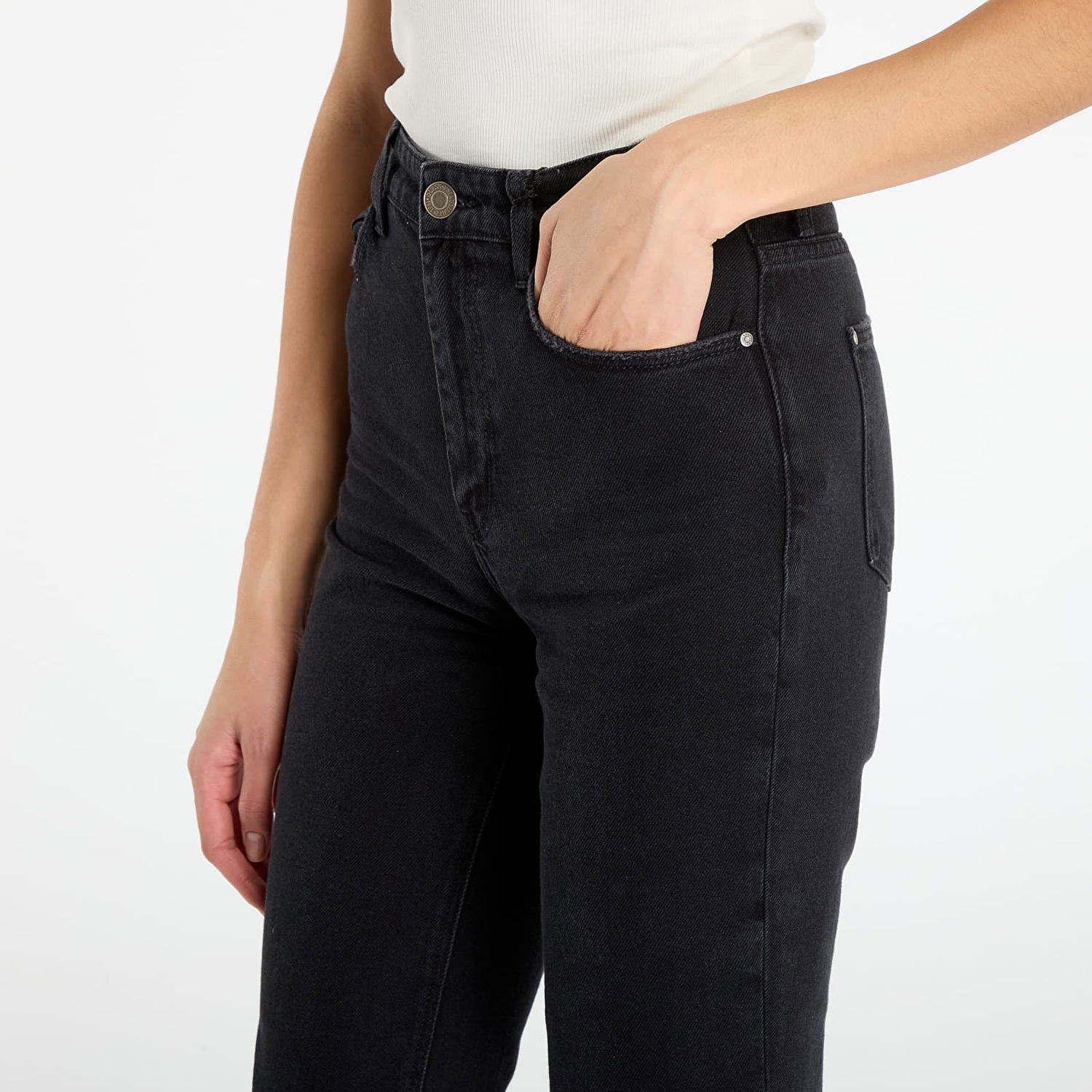 Штани GUESS 80S High-Waisted Straight-Leg Pants 31 чорний | W5BA33D0981-WNTK, 1