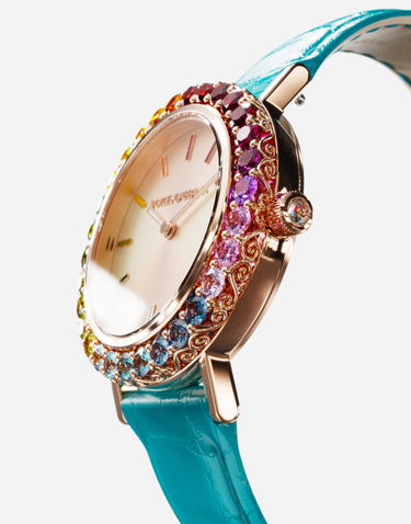 Годинник Dolce & Gabbana Dolce & Gabbana Iris Watch with Multi-colored Gems Бірюзовий | WWLB2GXA1XAB0025, 1