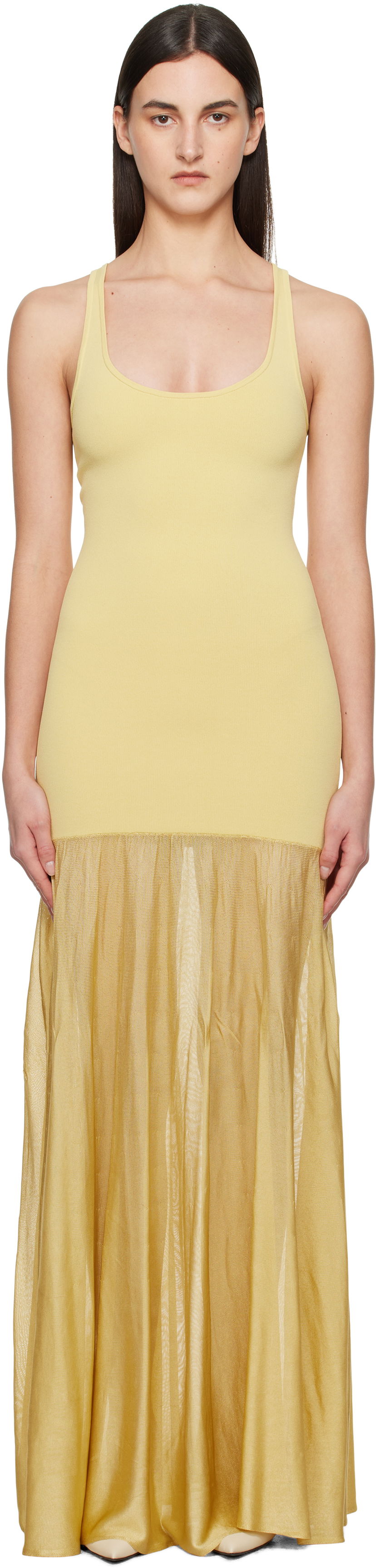 плаття TOTEME TOTÊME Tank Maxi Dress Жовтий | 251-WRD0180-YA0138