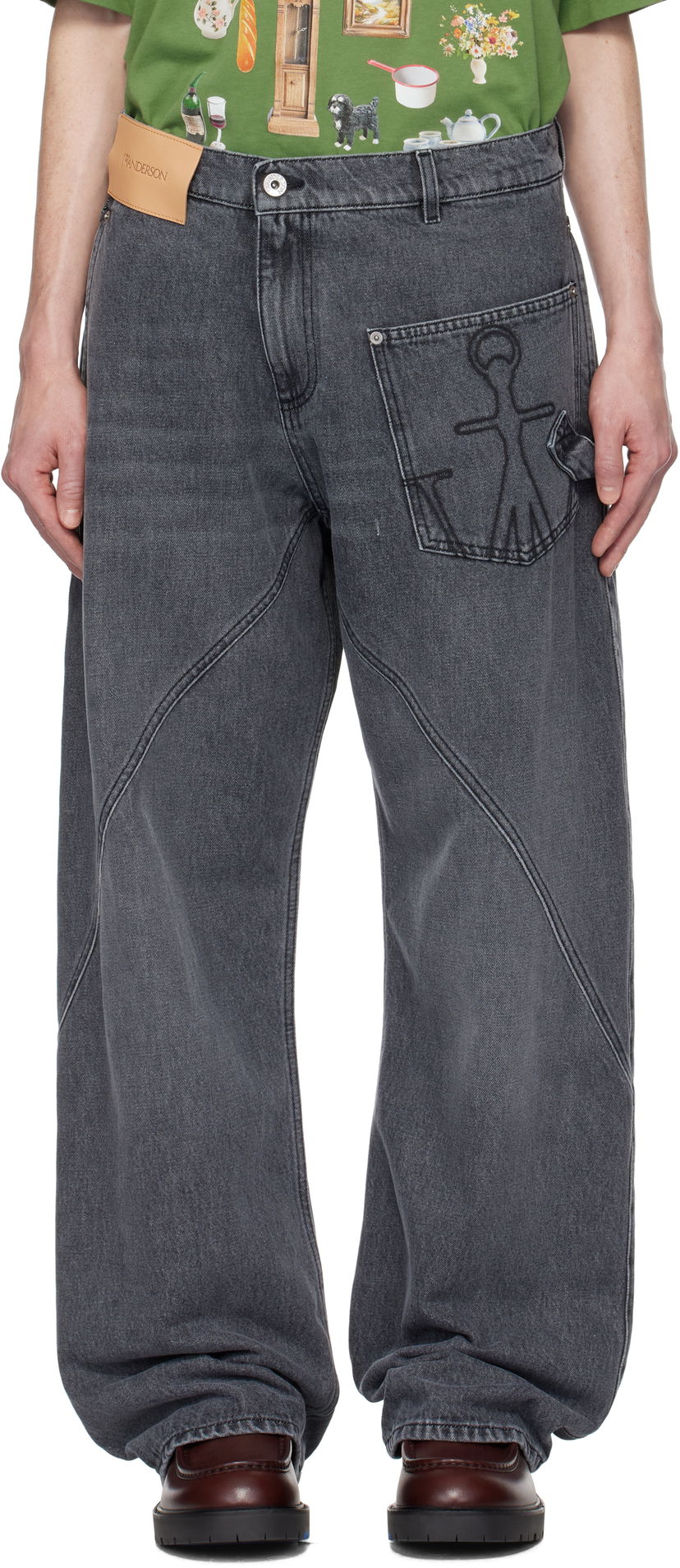 Джинси JW Anderson JW Anderson Twisted Workwear Denim Jeans Сірий | DT0110-PG1745