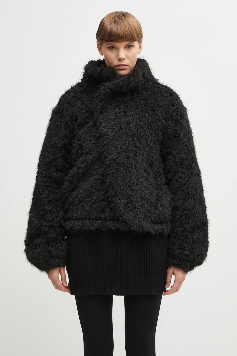 Куртка HELIOT EMIL Heliot Emil Shaggy High Neck Jacket чорний | AW25.W.02.168.BLK01