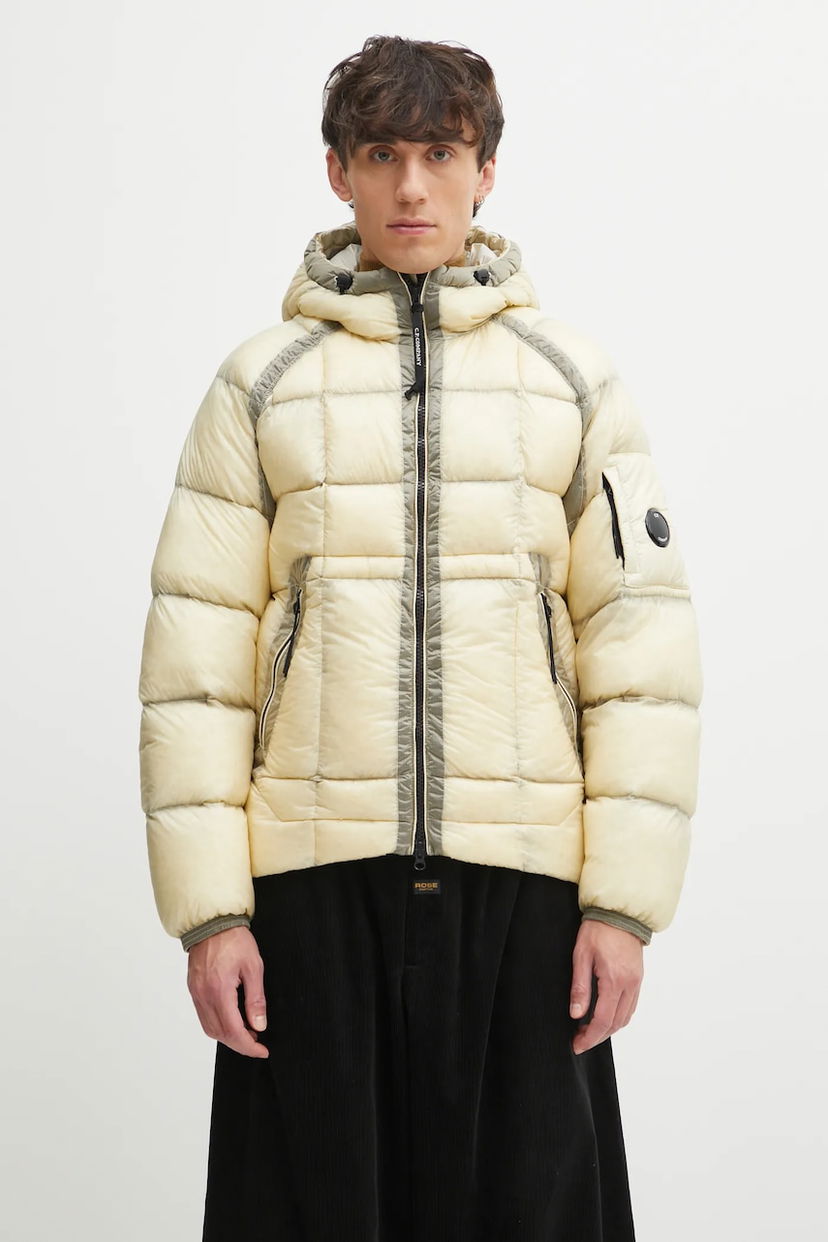 Пуховик C.P. Company Winter Hooded Quilted Down Puffer Jacket with Contrast Trim бежевий | 19CMOW702A110416A