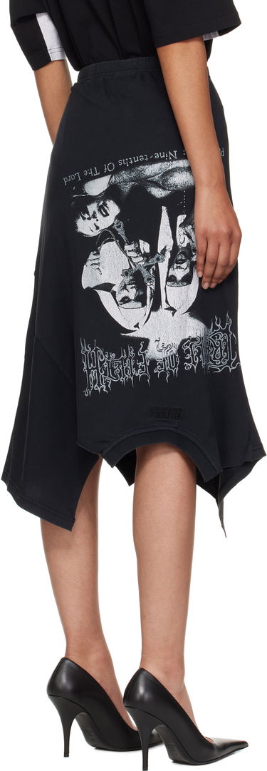 Спідниця VETEMENTS Vetements Cradle Of Filth Print Asymmetrical Midi Skirt чорний | WCF76SK690M, 2