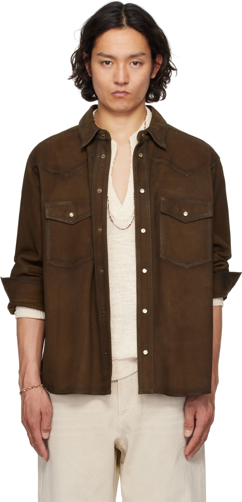 Сорочка ISABEL MARANT Isabel Marant Adrian Suede Shirt Коричневий | CH0241HA-C2B01H
