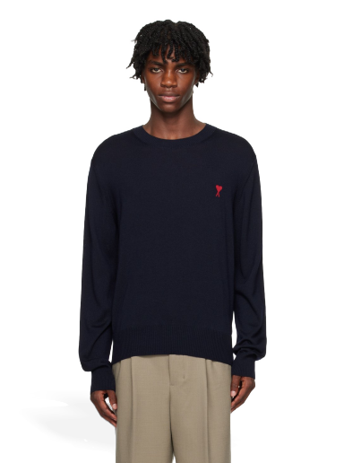 Cветр AMI Sweater темно-синій | HKS111.KN0025