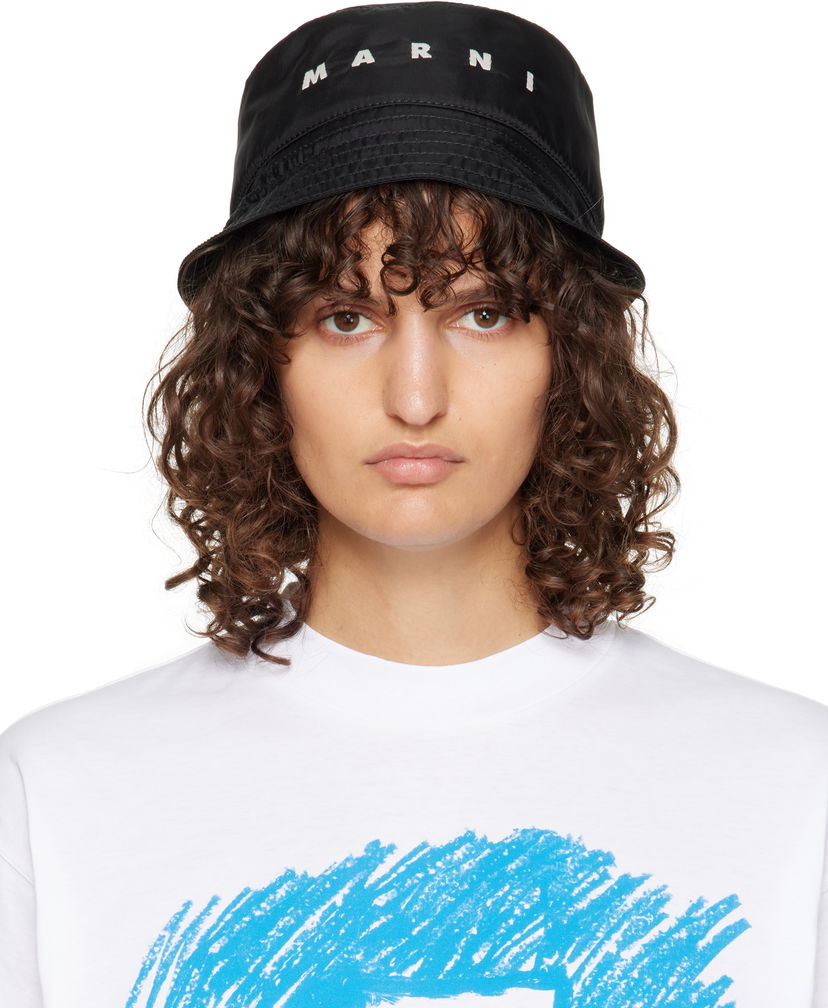 Капелюх Marni Embroidered Logo Bucket Hat чорний | CLZC0110SW UTN923