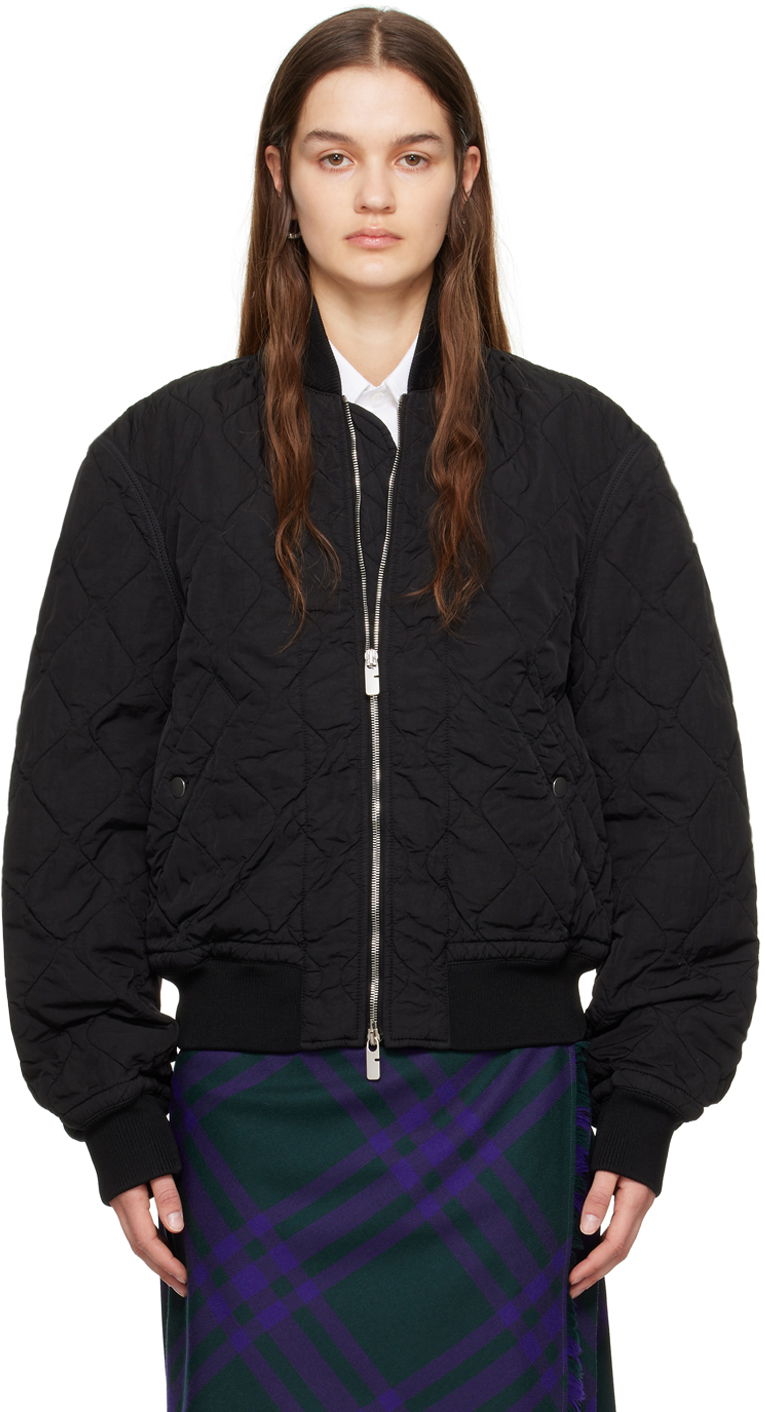 Куртка бомбер Burberry Quilted Bomber Jacket чорний | 8083827