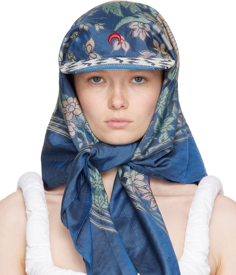 Шарф Marine Serre Marine Serre Regenerated Silk Scarves Veiled Cap Синій | UHG028A UWOV0028