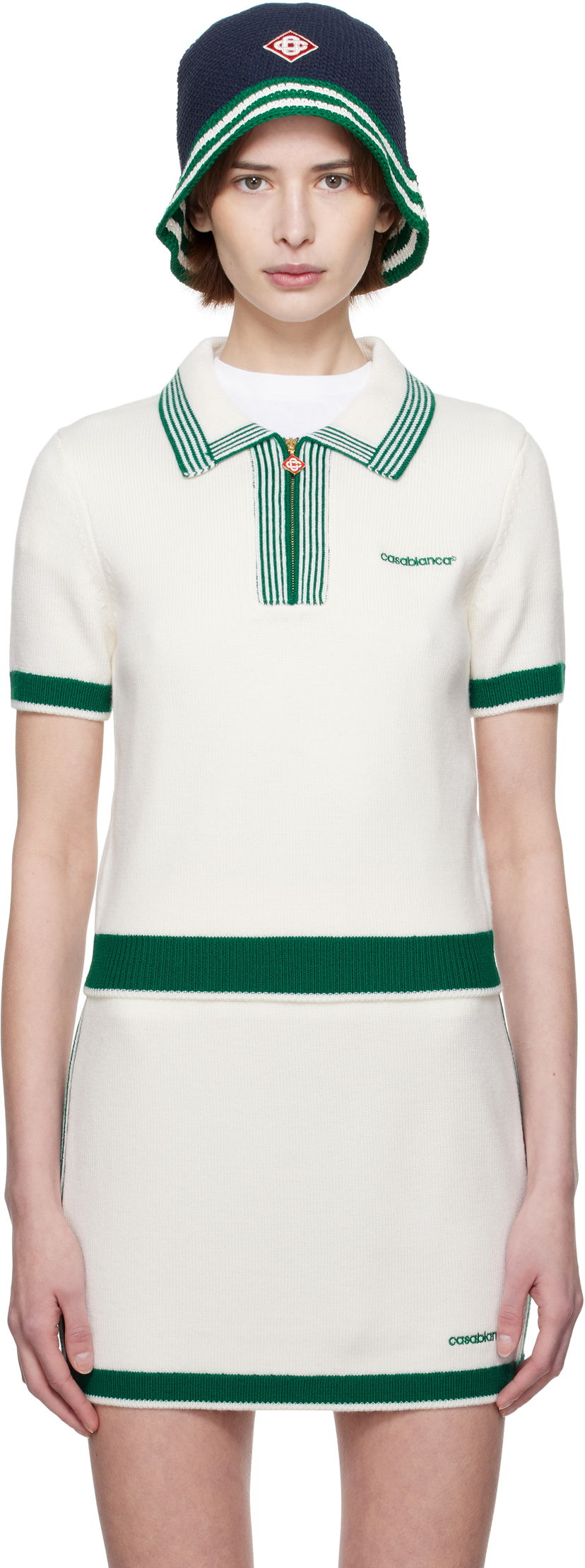 Спідниця Casablanca Casablanca Knit Tennis Polo білий | WPS25-KW-856-01