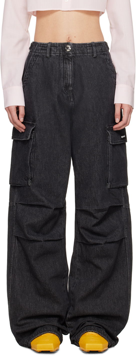 Штани карго Coperni Coperni Faded Denim Cargo Pants чорний | COPP40852