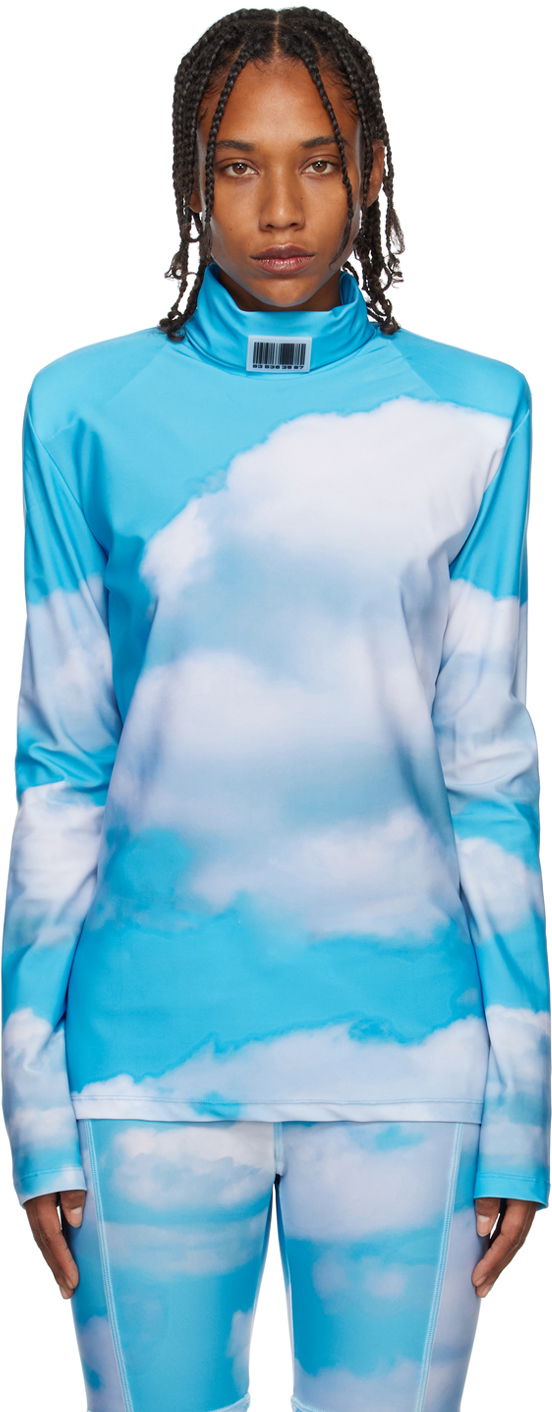 Cветр VETEMENTS VTMNTS Turtleneck Clouds Print Синій | VL14TO300S
