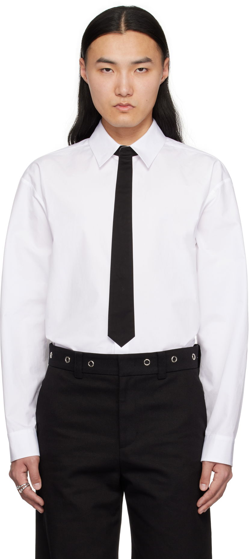 Сорочка We11done We11done Necktie Shirt білий | WD-SH0-25-158-M-WH