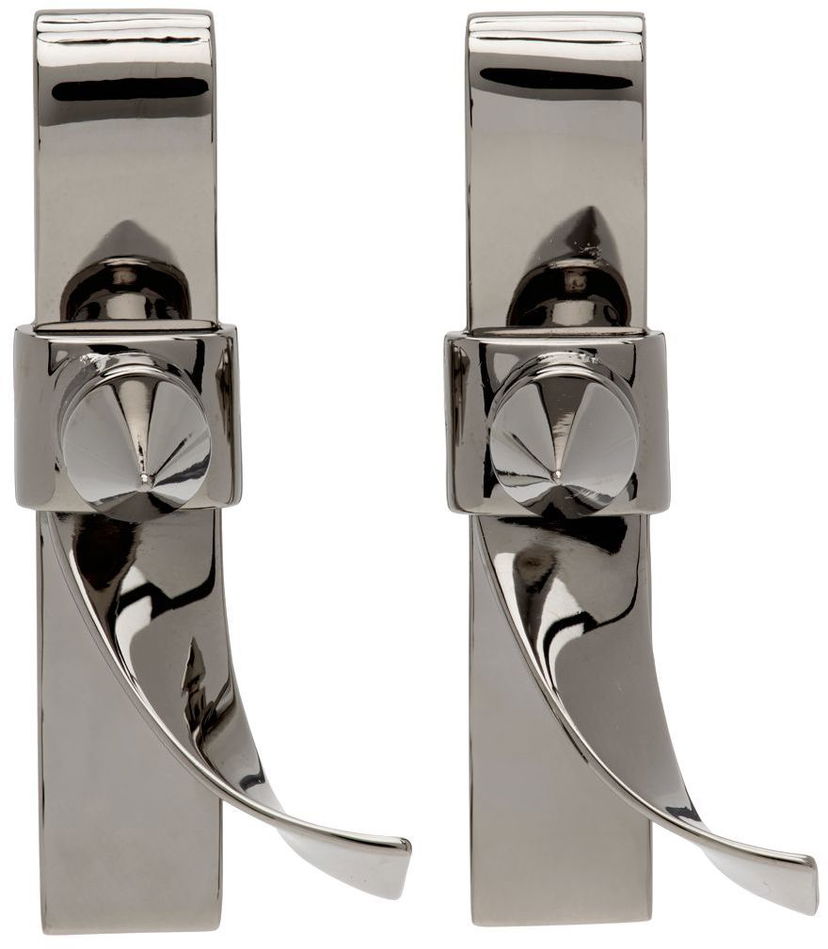Сережки We11done We11done Spike Ribbon Clip-On Earrings Металік | WD-AJ1-22-751-U-DG