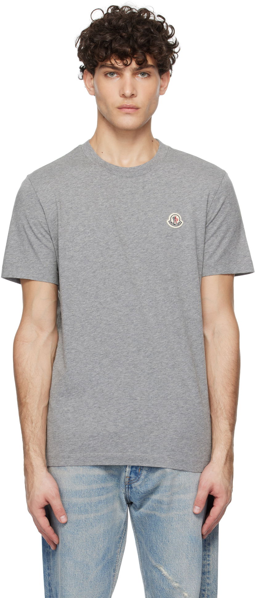 Футболка Moncler Three-Pack Logo Patch T-Shirt Сірий | K10918C00026829H8