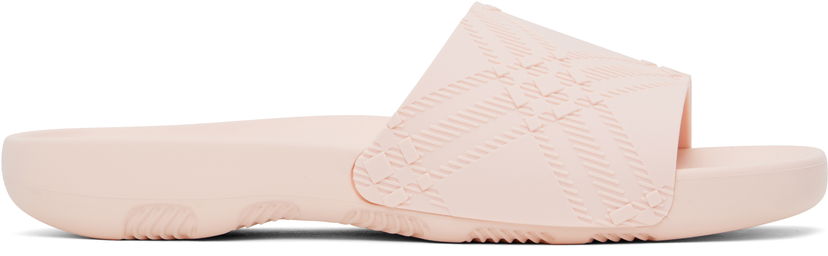 Одяг Burberry Burberry Embossed Check Dive Slides Рожевий | 8102135