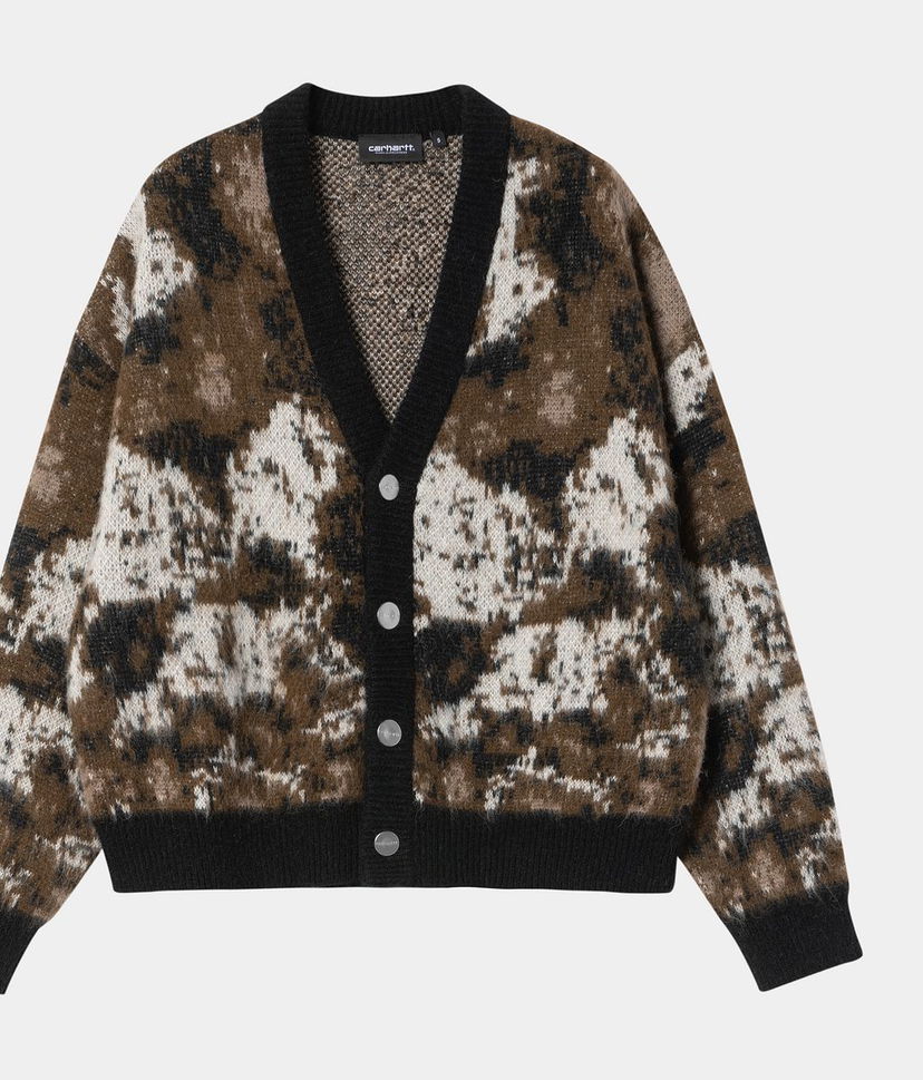 Cветр Carhartt WIP Merlin Cardigan Wild Dog Jacquard Коричневий | I035417_5