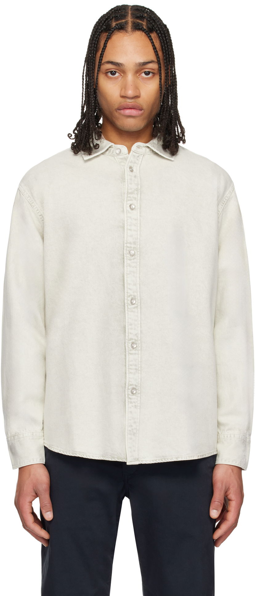 Сорочка rag & bone Rag & Bone Matthew Denim Shirt бежевий | MED24H1438UFCC