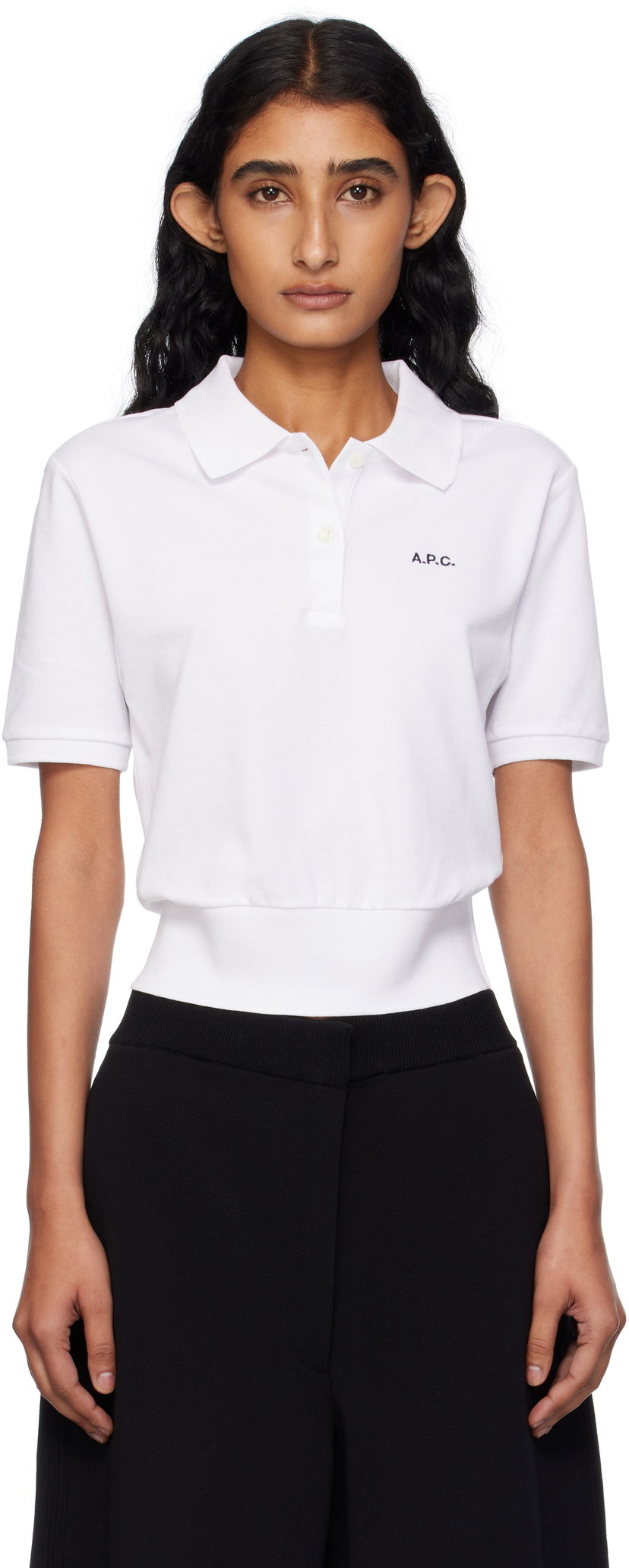 Сорочка поло A.P.C. A.P.C. Océane Cropped Polo білий | COGWZ-F26522