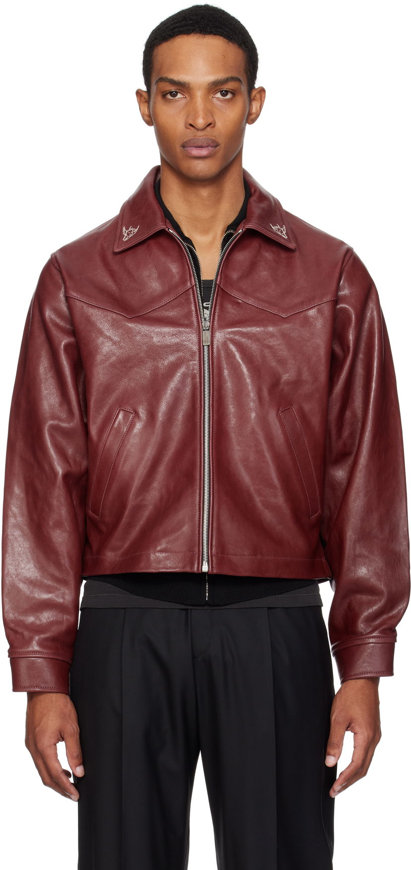 Куртка Enfants Riches Déprimés Enfants Riches Déprimés Principe de l'Amour Western Leather Jacket Бордовий | 030-508