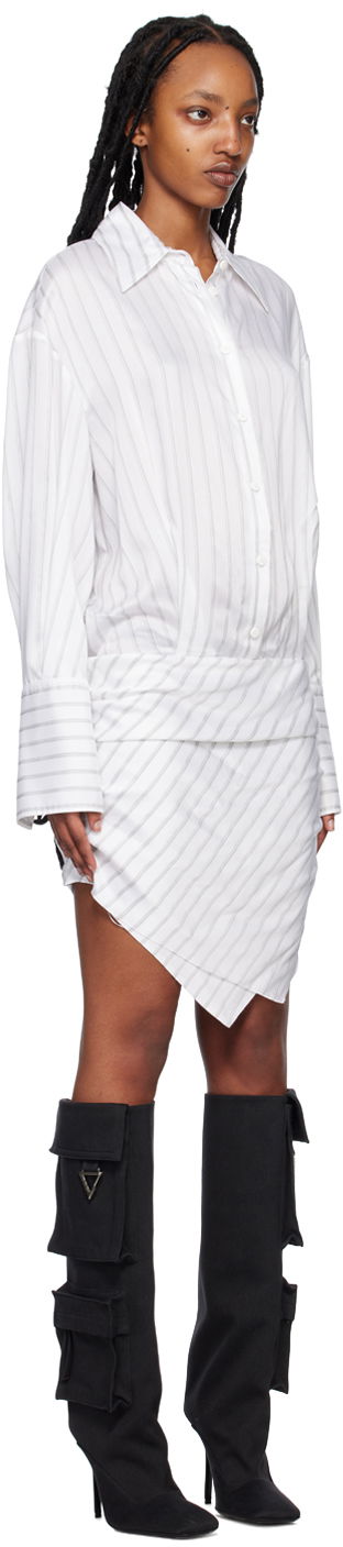 плаття The Attico Attico Striped Draped Minidress білий | 231WCA158 V054, 1