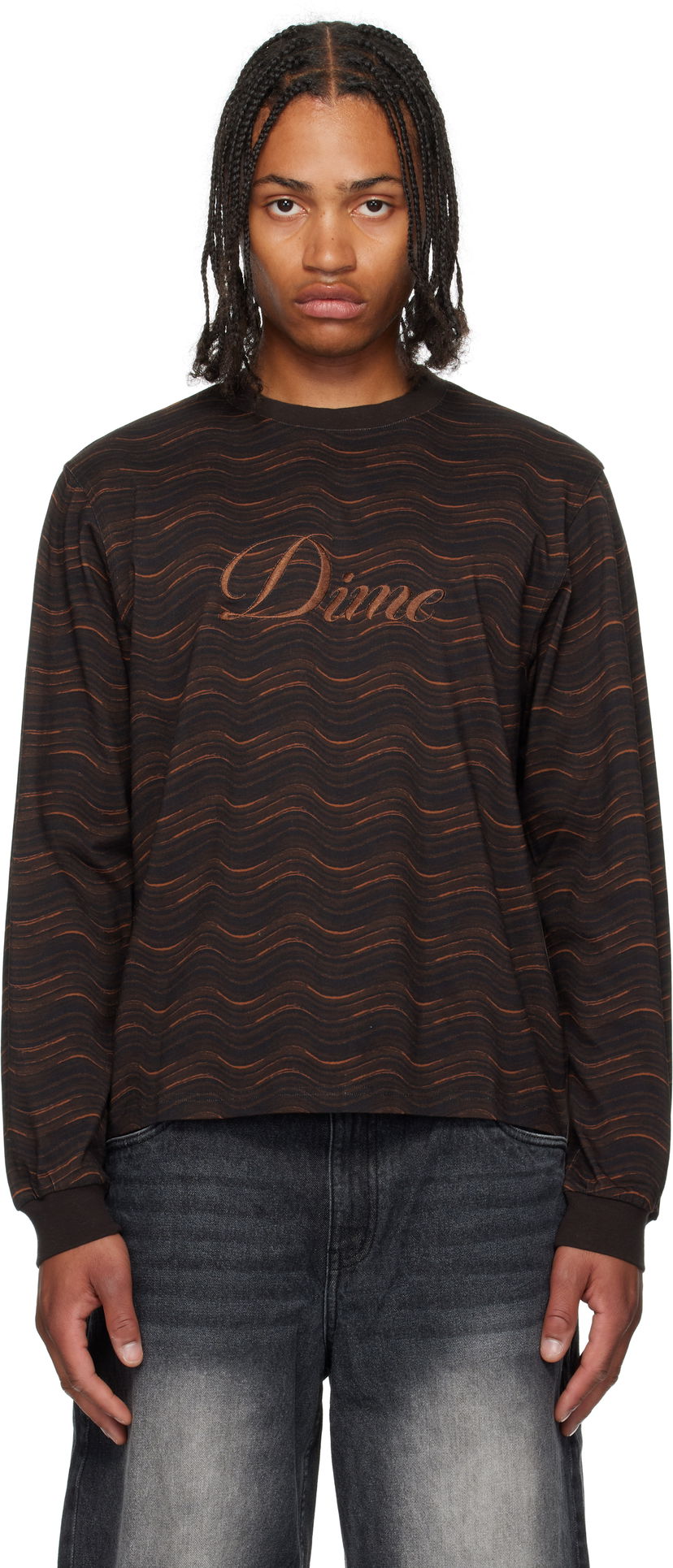 Футболка Dime Dime Transmission Long Sleeve T-Shirt Коричневий | DIMESU259BRO