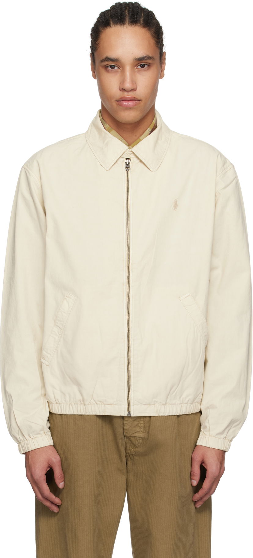 Вітровка Polo by Ralph Lauren Ralph Lauren 'The Bayport' Mineral-Dyed Poplin Bomber Jacket білий | 710961831002