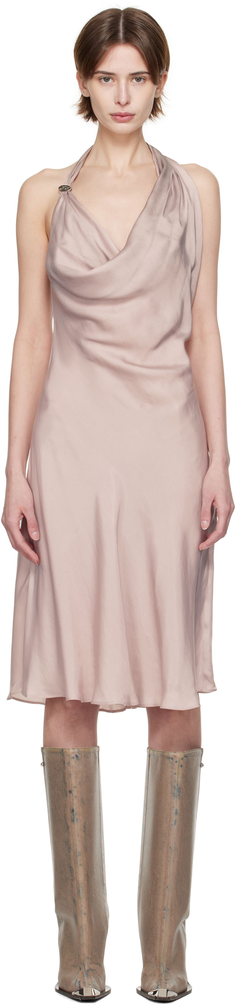 плаття Diesel Diesel D-Estiny Halter Neck Midi Dress Рожевий | A16221 0JNAC