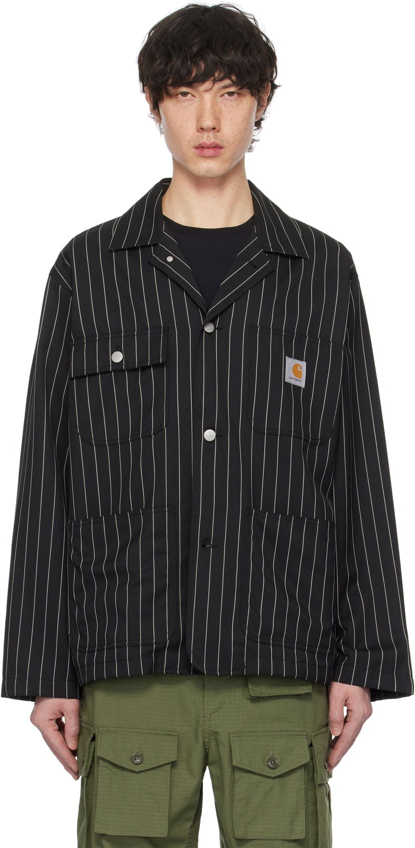 Куртка Carhartt WIP Work In Progress Seaton Pinstriped Blazer чорний | I034437