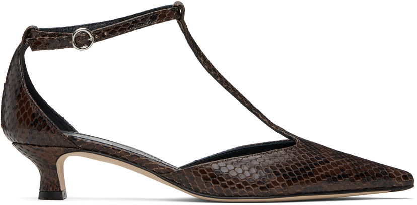 Догляд за взуттям Aeyde Aeyde Liz T-Bar Kitten Heels Коричневий | A11-PU0596006003-225