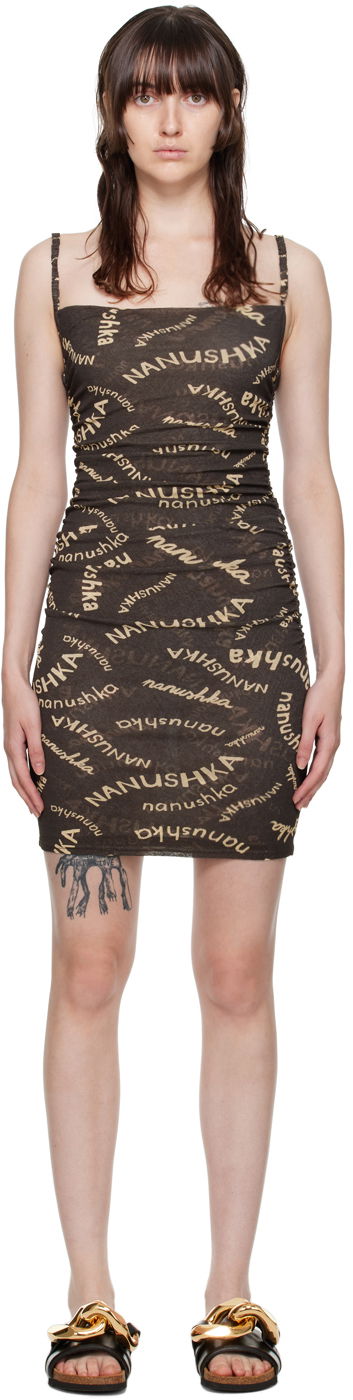 плаття Nanushka Adie Mini Bodycon Dress Коричневий | NW22PFDR00177