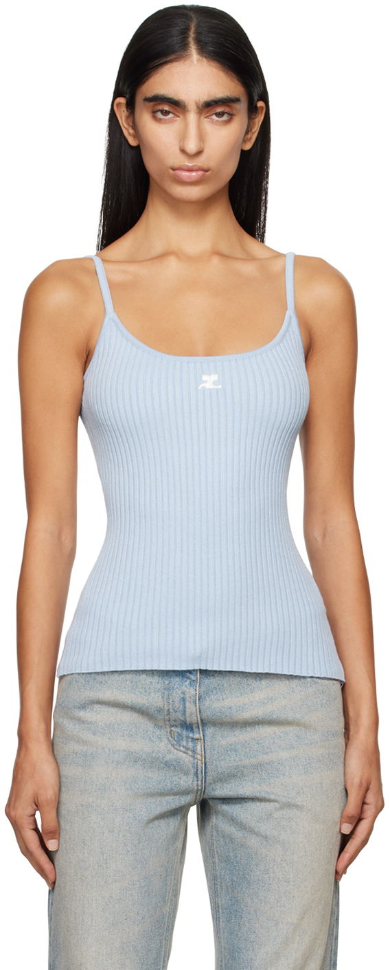 Безрукавка Courrèges Rib Knit Camisole Синій | PERMDE012FI0001