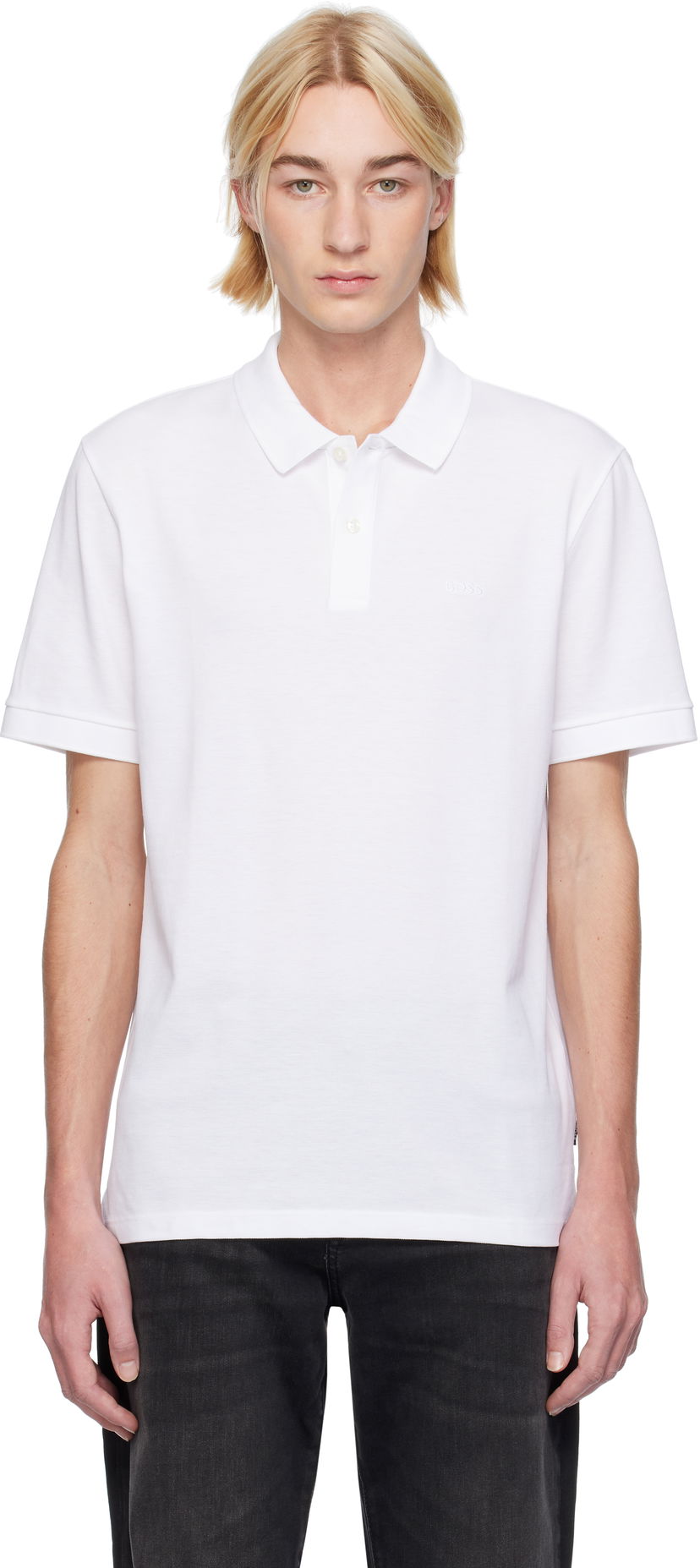 Сорочка поло BOSS Embroidered-Logo Polo Shirt білий | 50468362