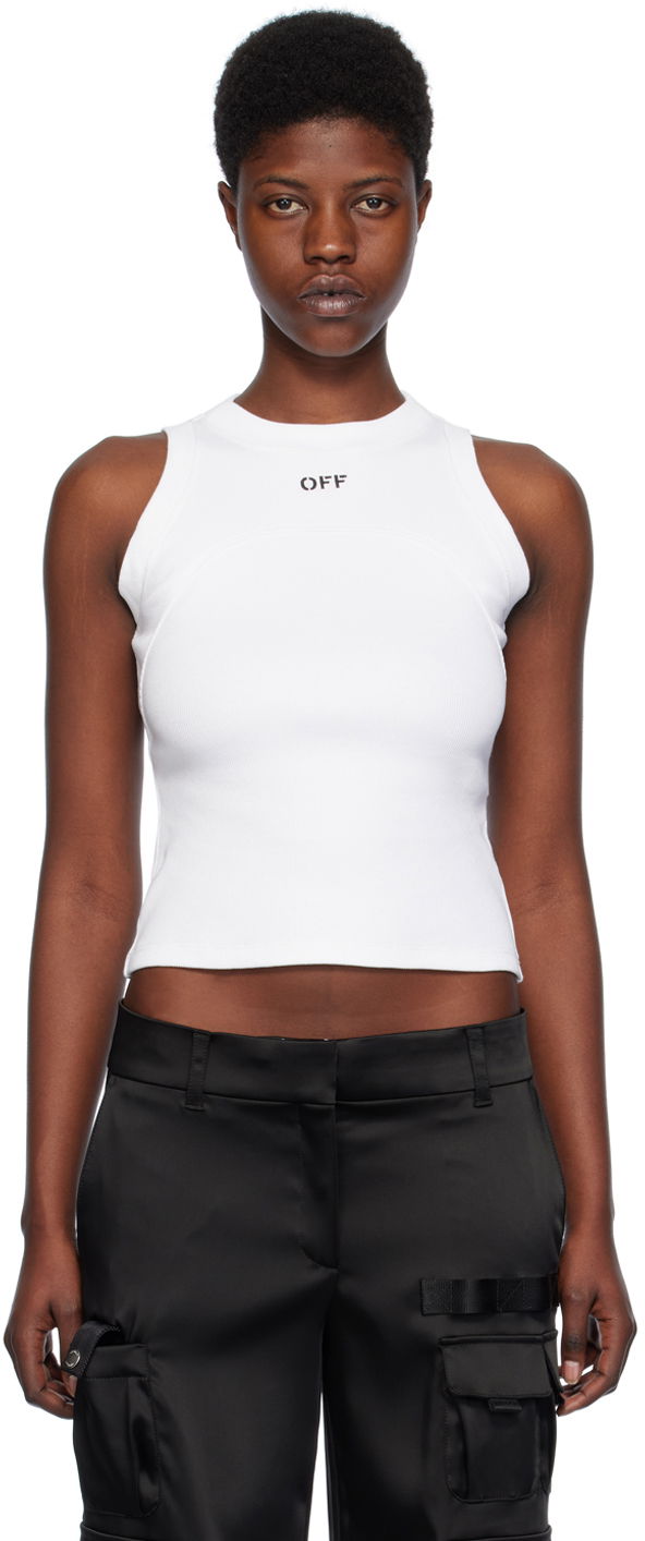 Безрукавка Off-White White 'Off' Stamp Tank Top білий | OWAD236C99JER0010110