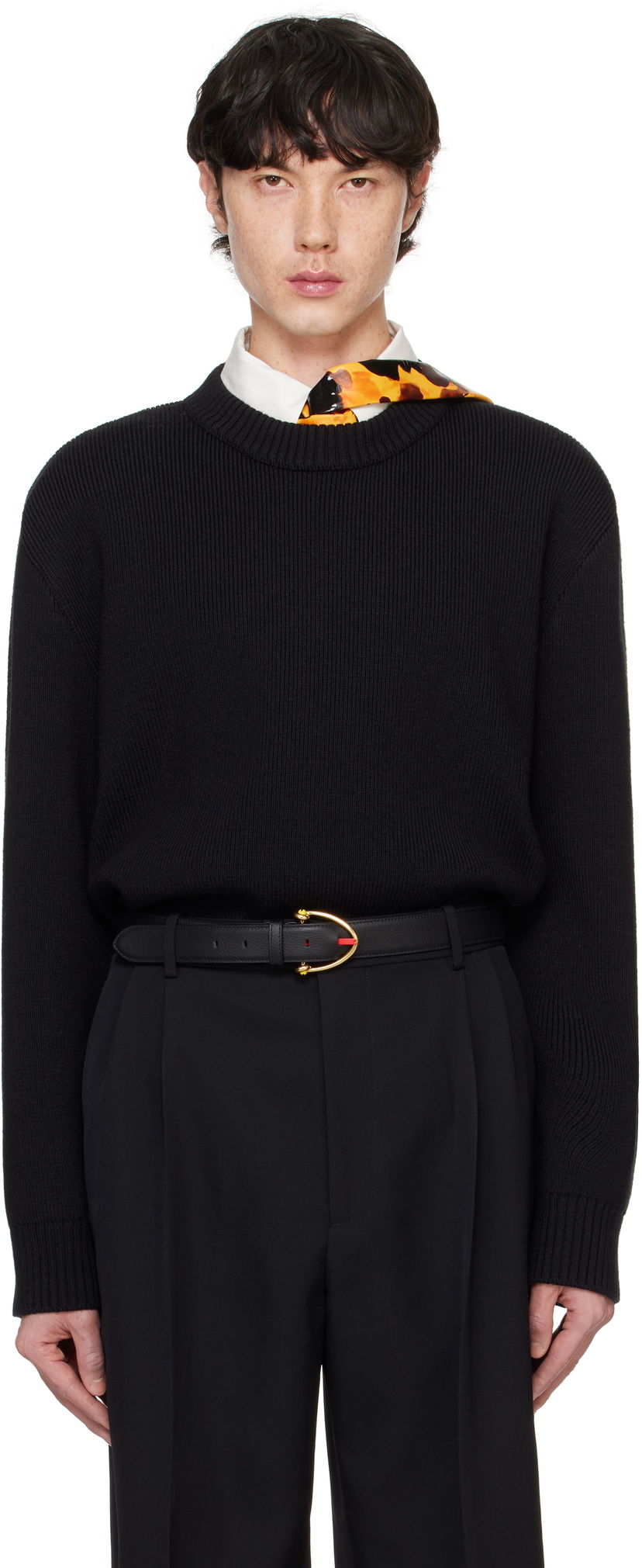 Cветр Bottega Veneta Wool Tailored Sweater чорний | 804253 V4O20 1000