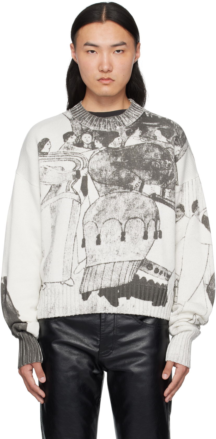 Cветр Enfants Riches Déprimés Enfants Riches Déprimés 'The Ballroom Dance' Graphic Print Sweater білий | 080-242