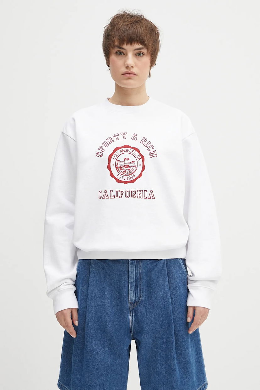 Світшоти Sporty & Rich Sporty & Rich California Emblem Crewneck Sweatshirt білий | ST071606508WH01