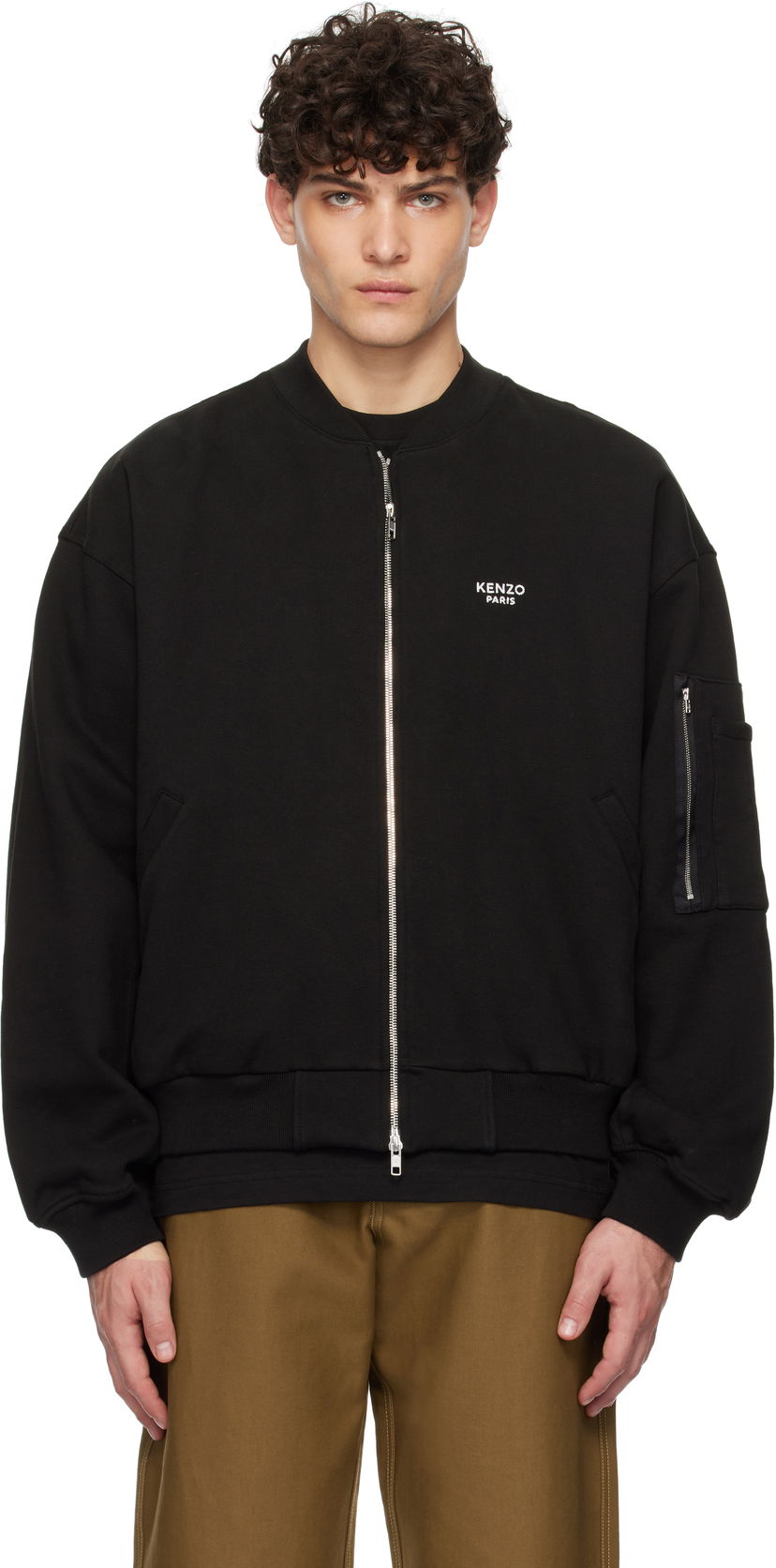 Куртка бомбер KENZO Paris Pop Embroidered Bomber Jacket чорний | FF55BL2124MT