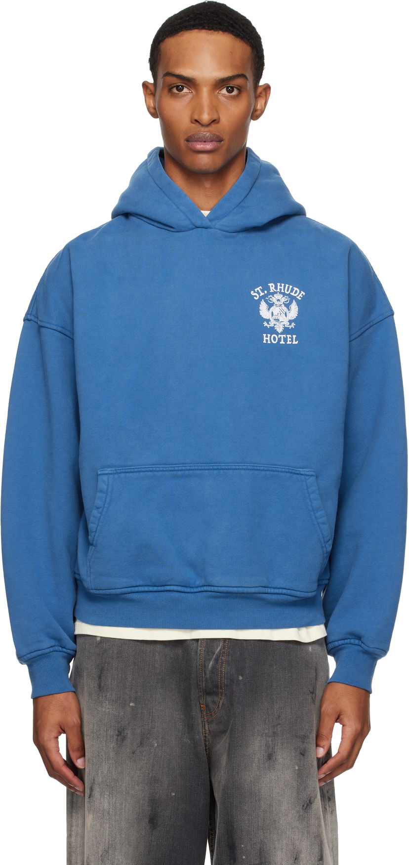 Світшоти Rhude Rhude 'St Rhude' Seal Hoodie Синій | RHPF25HO01012