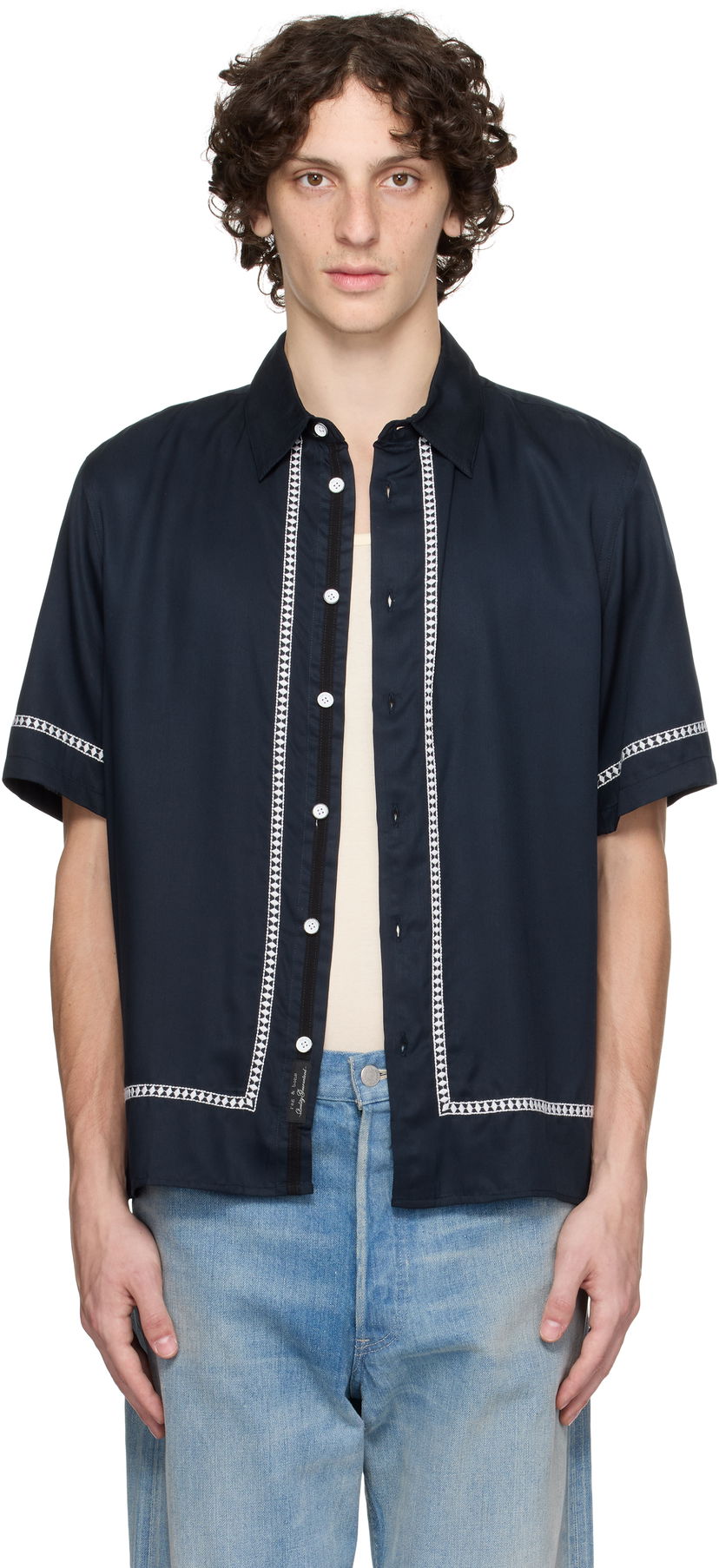 Сорочка rag & bone rag & bone Dalton Embroidered Shirt темно-синій | MBW25PA027SVML
