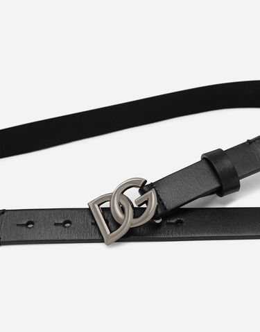 Ремені Dolce & Gabbana Dolce & Gabbana Calfskin and Elastic Belt чорний | EC0086AQ61680999, 2