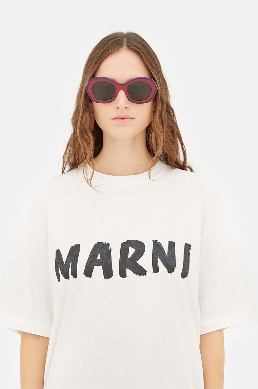 Футболка Marni Marni Ulawun Vulcano Bordeaux Sunglasses білий | EYMRN00024.002.YAL