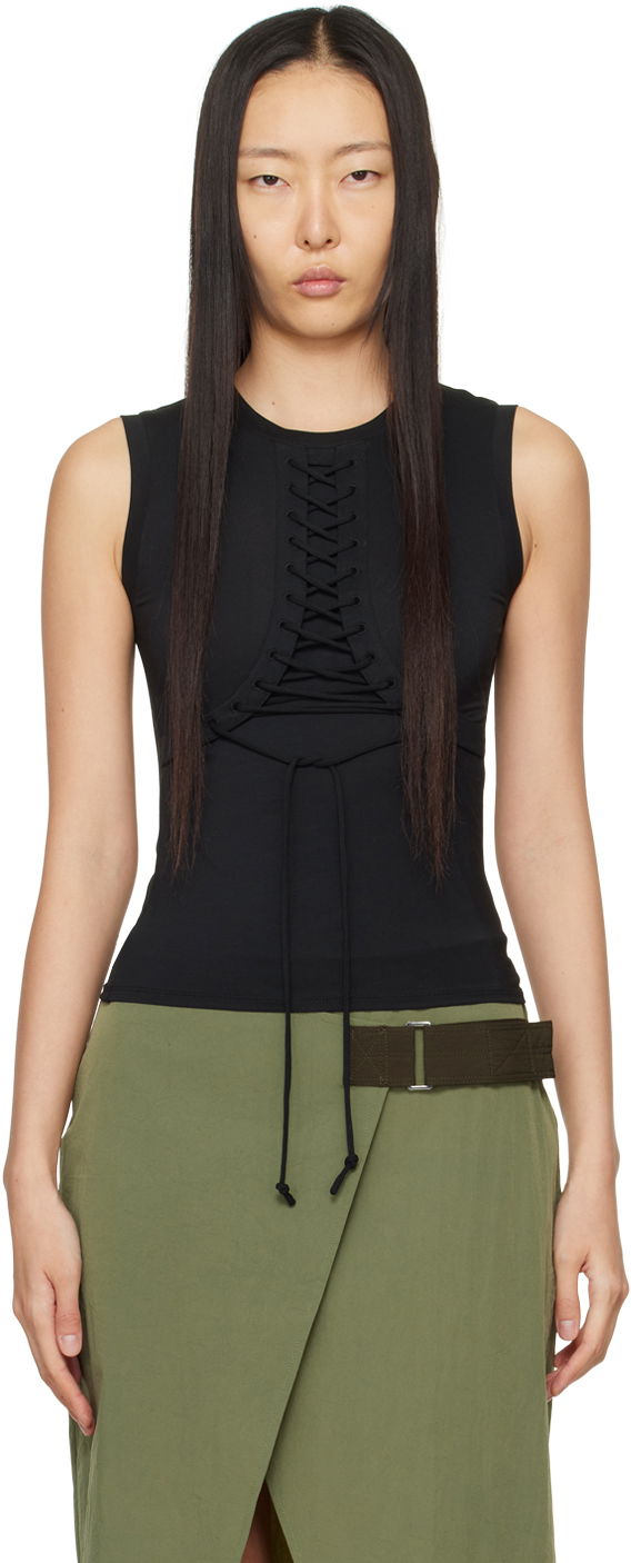Безрукавка Miaou Miaou Zora Lace-Up Tank Top чорний | 7127TJBBLK