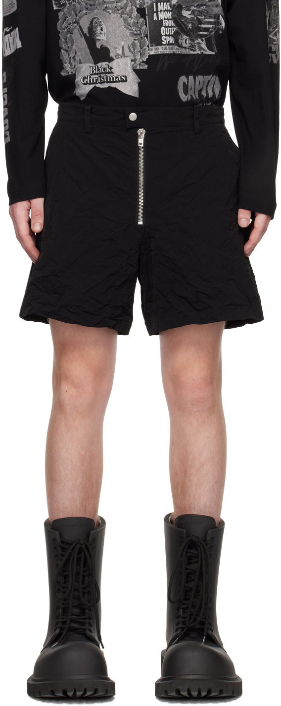 Шорти We11done We11done Crumpled Shorts чорний | WD-PT1-23-271-M-BK