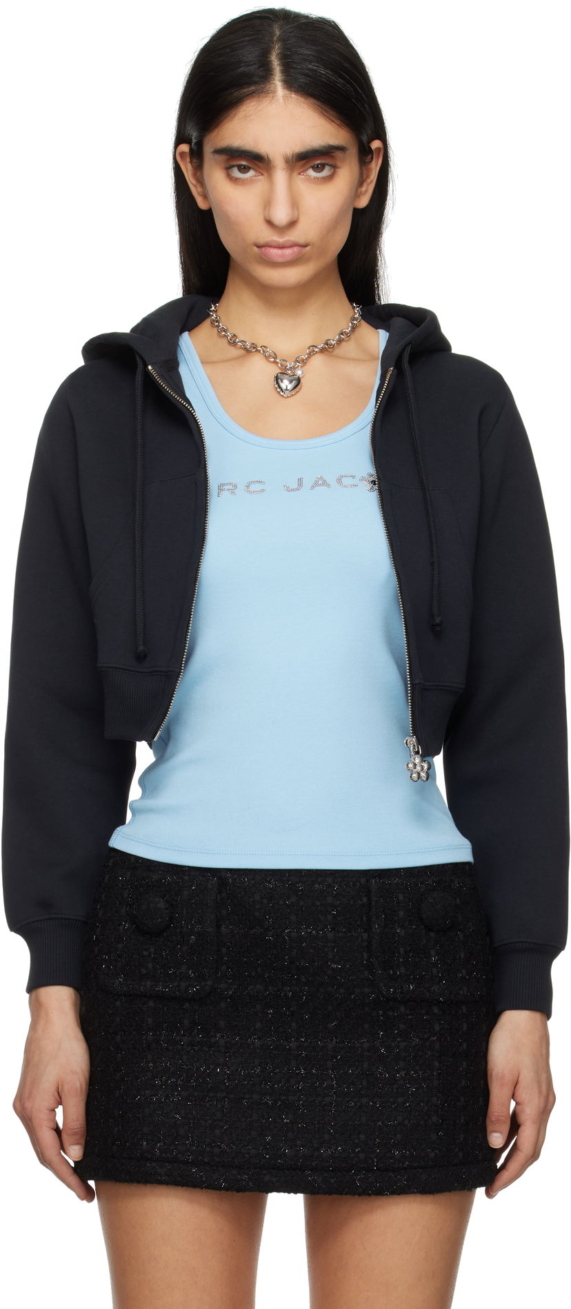 Світшоти Marc Jacobs Marc Jacobs Charm Cropped Hoodie чорний | 2S5RTP086C06